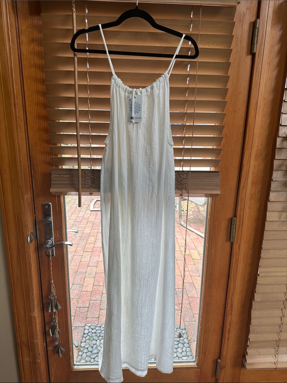 blue island White Lightweight Slub Maxi Swim Coverup